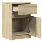 ZNTS Bedside Cabinets with LED Lights 2 pcs Sonoma Oak Engineered Wood 852003