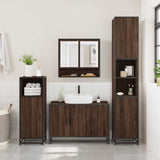 ZNTS 2 Piece Bathroom Furniture Set Brown Oak Engineered Wood 3300924