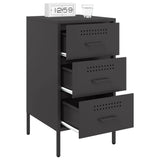 ZNTS Bedside Cabinet Black 36x39x68 cm Steel 843078