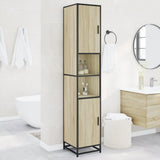 Bathroom Cabinet Sonoma Oak 35x37.5x188.5 cm Engineered Wood and Metal 3300881