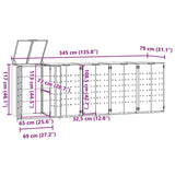 Wheelie Bin Storage for 5 Bins Grey 345x79x117 cm Steel 3279990