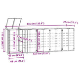 Wheelie Bin Storage for 5 Bins Grey 345x79x117 cm Steel 3279990