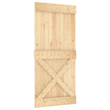 Sliding Door with Hardware Set 95x210 cm Solid Wood Pine 3332794