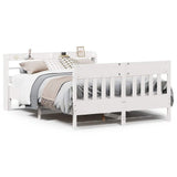 Bed Frame without Mattress White 135x190 cm Double Solid Wood Pine 3307021