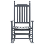 Rocking Chair with Curved Seat Grey Poplar Wood 45698