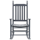 Rocking Chair with Curved Seat Grey Poplar Wood 45698