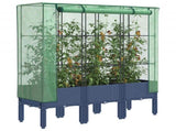Raised Bed with Greenhouse Cover Rattan Look 120x40x140 cm 4015834