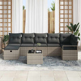 Sofa Set with Cushion with Storage 8 pcs Grey Poly Rattan 3359208