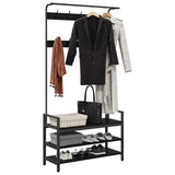 Coat Rack with Shelf Black Oak 95 x 34 x 184 cm Engineered wood 879959