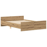 Bed Frame Artisan Oak Engineered wood, Solid Pinewood, Plywood Slats 3328779