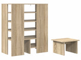 Shoe Cabinet with Shelf 2 pcs Sonoma Oak Engineered Wood 8000382