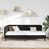 Corner Bed Frame with Headboard Black 90 x 190 cm Velvet 42016601