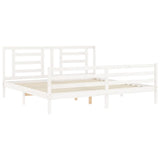 Bed Frame without Mattress White 200x200 cm Solid Wood 3194722