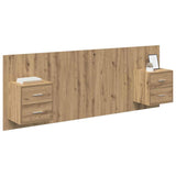 Headboard With Cabinet 3 pcs Artisan Oak Engineered Wood 3416058