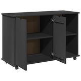 Rolling Cabinet Grey 100 x 39 x 65.5 cm Solid Pine Wood 42028386