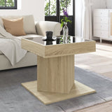 ZNTS Coffee Table with LED Sonoma Oak 50x50x45 cm Engineered Wood 847562