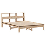 ZNTS Bed Frame without Mattress 140x200 cm Solid Wood Pine 3309737