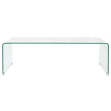 244189 Coffee Table Tempered Glass 98x45x30 cm Clear