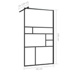 Walk-in Shower Wall with Clear ESG Glass 90x195 cm Black 150753