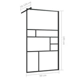 Walk-in Shower Wall with Clear ESG Glass 90x195 cm Black 150753