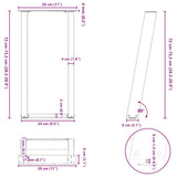 Console Table Legs U-Shaped 2 pcs Natural Steel 28x cm Steel 4012779