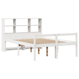 Bookcase Bed without Mattress White 140x190 cm Solid Wood Pine 3322009