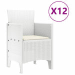 Garden Dining Set 13 pcs White Poly rattan and Cotton 3378626