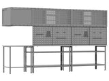 Work Cabinet Set with Shelf with Storage 10 pcs Black and Grey 3321516