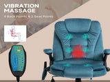Massage Recliner Chair Heated Office Chair with Six Massage Points Velvet-Feel Fabric 360&deg Swivel T3398P328198