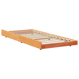 Bed Frame Wax Brown 100 x 200 cm Solid Pine Wood 873420