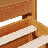 Bed Frame without Mattress Wax Brown 135x190 cm Solid Wood Pine 3306905