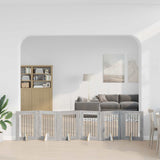 Dog Gate with Stands 6 pcs Grey Sonoma 60 x 80 cm 892106