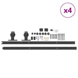 Sliding Door Hardware Kit 427 cm Steel Black 3295752