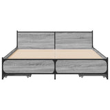 Bed Frame with Drawers without Mattress Grey Sonoma 135x190 cm Double 3279950