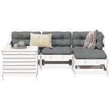 5 Piece Garden Sofa Set White Solid Wood Pine 3250501