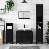 Bathroom Cabinet Black 80x33x60 cm Engineered Wood 831661