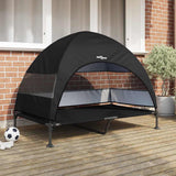 Raised Dog Bed Folding Black 127 x 81 x 108 cm Fabric and Steel 42008221