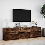 TV Cabinet with LED Smoked Oak 180x34x50 cm Engineered Wood 3307930