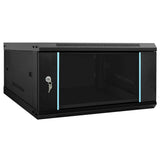Network Cabinet with Storage Black 60 x 60 x 35 cm Steel 42017635