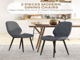 Velvet Dining Chairs, Set of 2 Dining Room Chairs with Metal Legs for Living Room, Dining Room, Grey T3398P341262