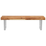 Basin Shelf Wall Mounted Steel and Solid Wood Acacia 3302850