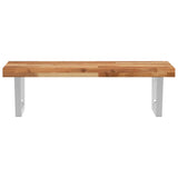 Basin Shelf Wall Mounted Steel and Solid Wood Acacia 3302850