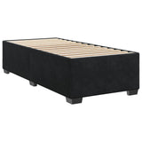 ZNTS Box Spring Bed with Mattress Black 90x200 cm Velvet 3285259