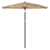 Garden Parasol with LEDs and Steel Pole Brown 268x268x226 cm 4005120