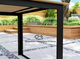 Garden Table for 6 People, 175 x 78 x 75 cm Rectangle Outdoor Dining Table with Slatted Top, Metal T3398P327919