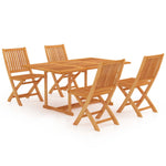 ZNTS 5 Piece Garden Dining Set Solid Teak Wood 3059551