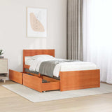 Bed Frame without Mattress Wax Brown 75x190 cm Small Single Solid Wood Pine 846809