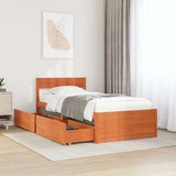 Bed Frame without Mattress Wax Brown 90x200 cm Solid Wood Pine 846794