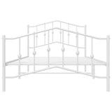 Metal Bed Frame without Mattress with Footboard White 100x200cm 373851