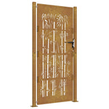 Garden Gate 100x200 cm Corten Steel Bamboo Design 153189
